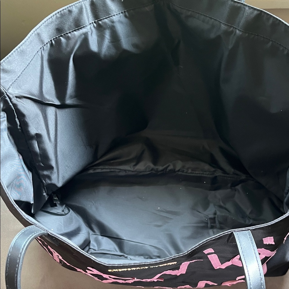 Victoria's Secret Black Tote with Pink Script - Picture 3 of 3